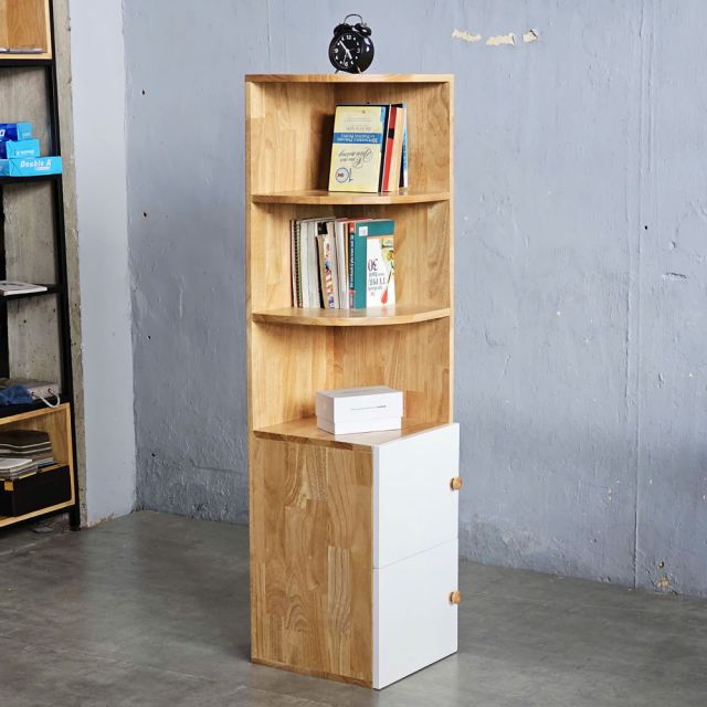 Kệ tủ góc tường 30x30x140cm gỗ cao su KGT68008