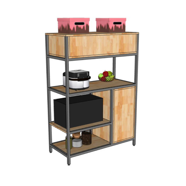 Chạn Bếp Gỗ Khung Sắt 100x140cm TK106