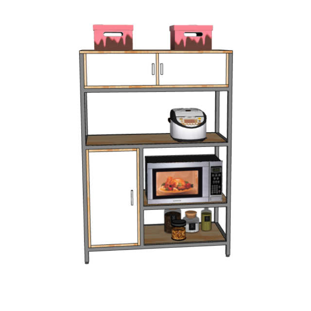 Chạn Bếp Gỗ Khung Sắt 100x140cm TK106