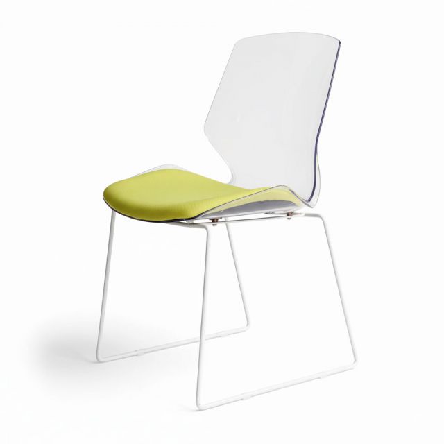 Ghế lưng tựa bằng nhựa trong suốt bọc nệm vải lưới GBC68040 Ghế lưng tựa bằng nhựa trong suốt bọc nệm vải lưới GBC68040