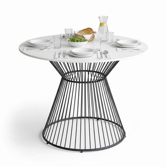 Bàn ăn tròn 100cm mặt đá chân sắt nghệ thuật BA68181 Bàn ăn tròn 100cm mặt đá chân sắt nghệ thuật BA68181