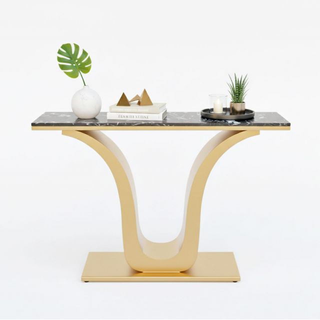 Bàn console 120x30x85cm mặt đá chân sắt CST059