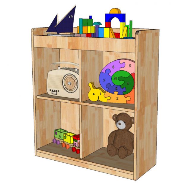 Kệ để đồ chơi trẻ em 80x30x90cm gỗ cao su KTMN003