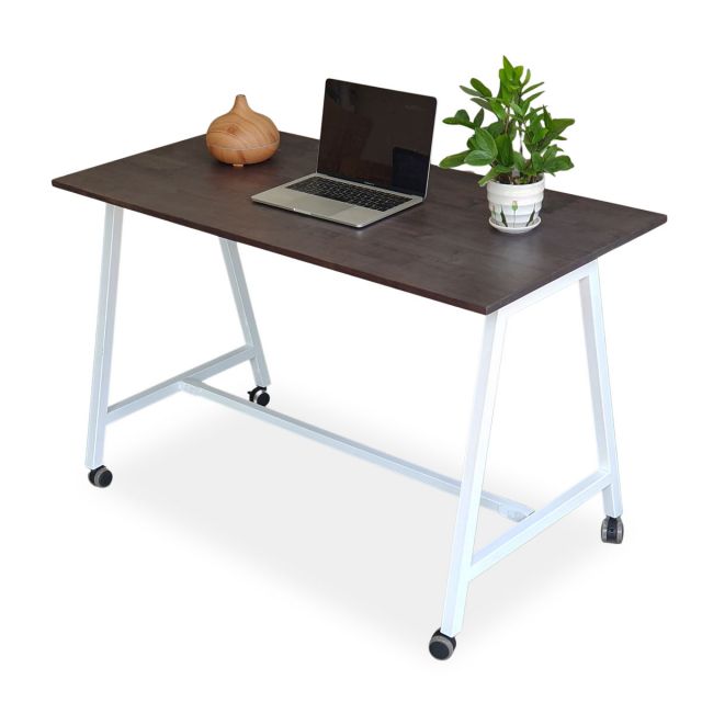 Bàn làm việc di động 120x60cm gỗ cao su chân sắt FOS011 Bàn làm việc di động 120x60cm gỗ cao su chân sắt FOS011
