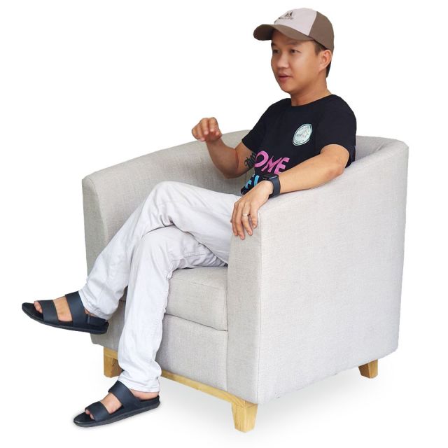 Ghế sofa đơn bọc vải chân gỗ sồi GSD68067 Ghế sofa đơn bọc vải chân gỗ sồi GSD68067