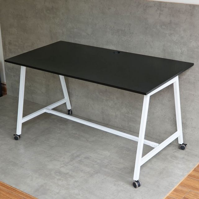 Bàn làm việc di động 140x70cm gỗ cao su chân sắt FOS016