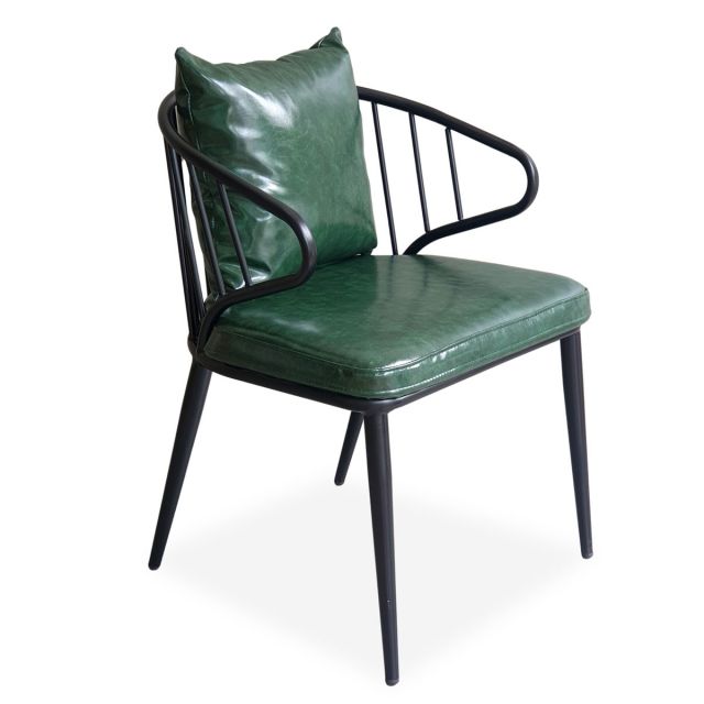 Ghế cafe khung sắt có tay tựa bọc nệm da simili GCF160 Ghế cafe khung sắt có tay tựa bọc nệm da simili GCF160