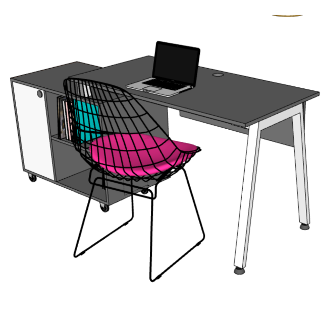Bàn làm việc liền tủ 180x60cm gỗ cao su BD68159