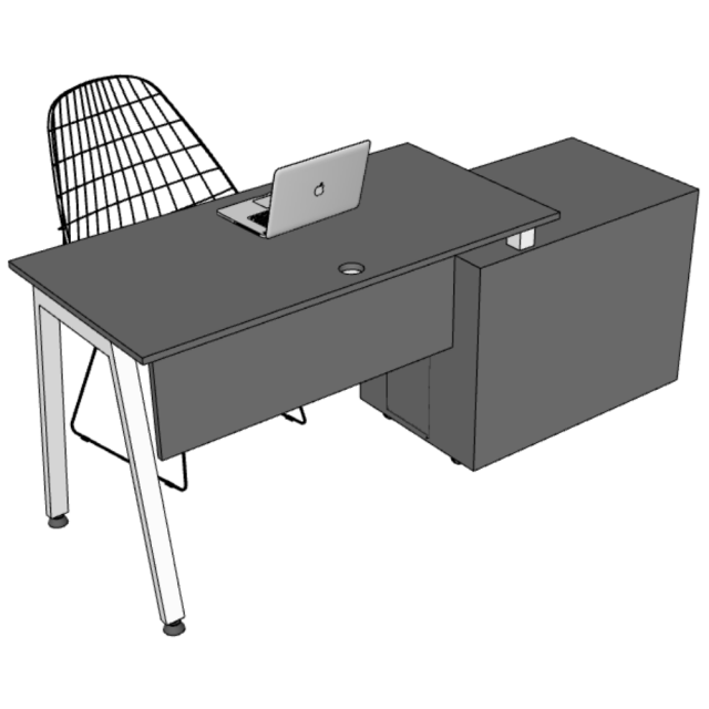 Bàn làm việc liền tủ 180x60cm gỗ cao su BD68159