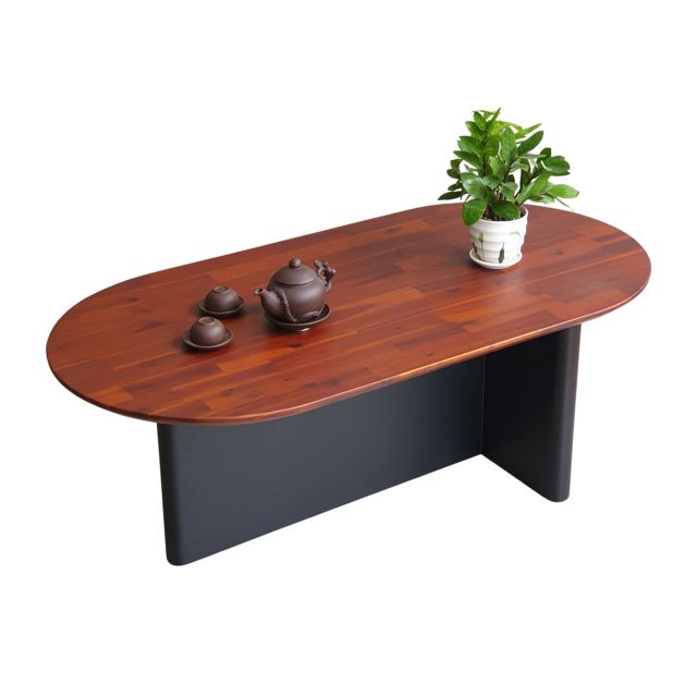 Bàn trà phòng khách Oval 120x60cm gỗ tràm dày 25mm TT68252 Bàn trà phòng khách Oval 120x60cm gỗ tràm dày 25mm TT68252