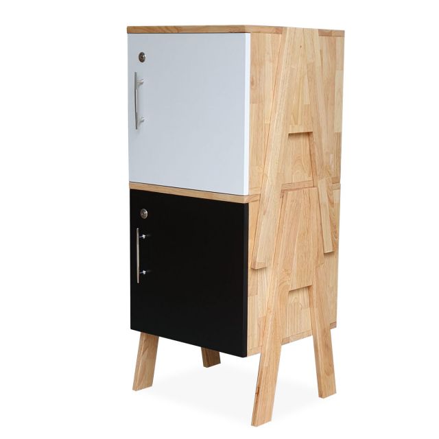 Bộ 2 tủ cá nhân cửa khóa xếp chồng 40x40x72cm gỗ cao su TCN68042 Bộ 2 tủ cá nhân cửa khóa xếp chồng 40x40x72cm gỗ cao su TCN68042