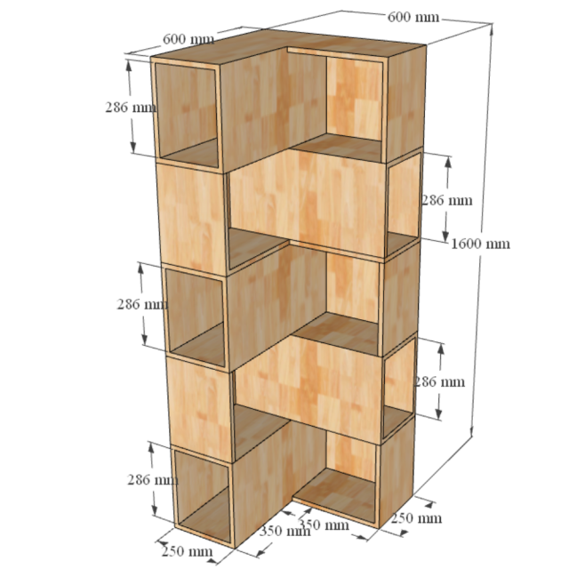 Kệ Góc Tường Gỗ Tự Nhiên TK197 
