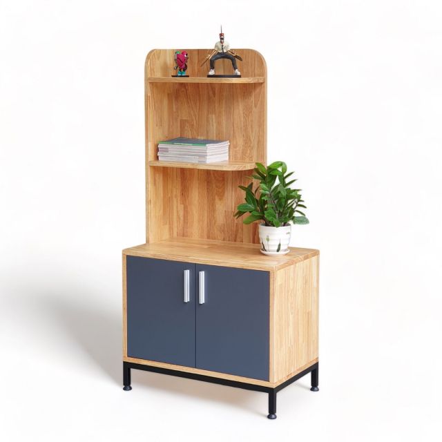 Kệ tủ đặt góc tường 60x35x120cm gỗ cao su chân sắt KGT68022 Kệ tủ đặt góc tường 60x35x120cm gỗ cao su chân sắt KGT68022