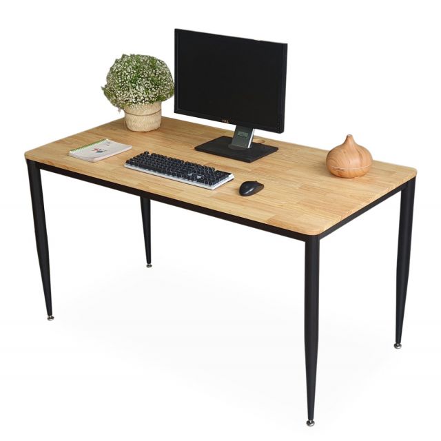 Bàn làm việc 140x70cm gỗ cao su chân sắt lắp hệ CONE II HBCN027 Bàn làm việc 140x70cm gỗ cao su chân sắt lắp hệ CONE II HBCN027