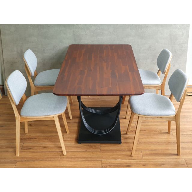 Combo bộ bàn ghế ăn chữ nhật 160x80cm gỗ tràm 2 ghế CBBA122