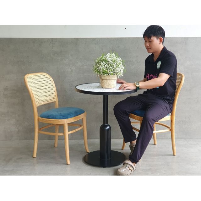 Bộ bàn ghế cafe tròn 2 ghế Thonet 1 bàn trà CBCF269