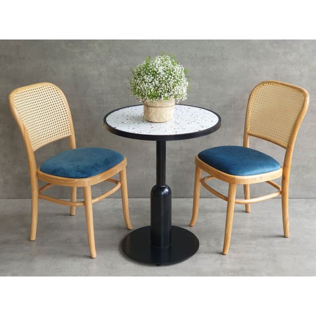 Bộ bàn ghế cafe tròn 2 ghế Thonet 1 bàn trà CBCF269
