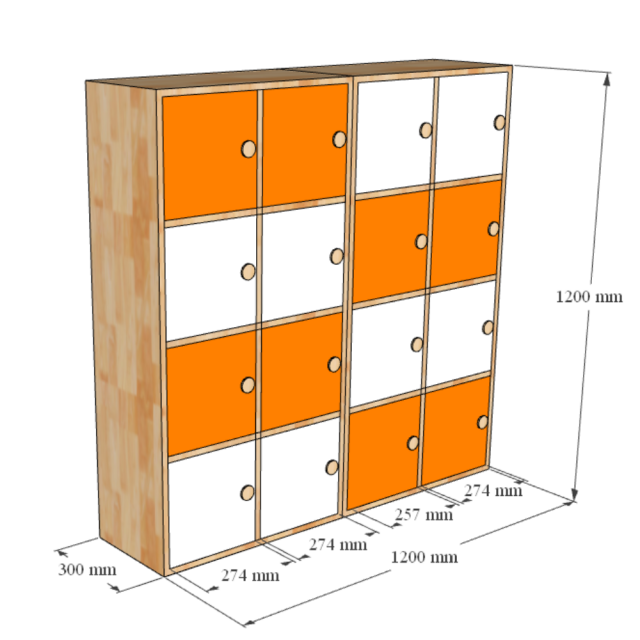 Modul Tủ Tư Trang Cho Trẻ Mầm Non TK208