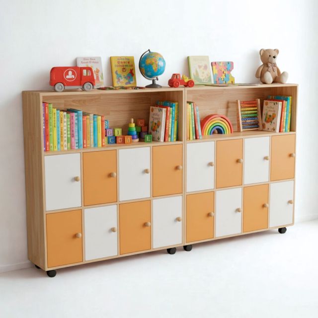 Modul Tủ Cho Trẻ Mầm Non Gỗ Tự Nhiên TK210