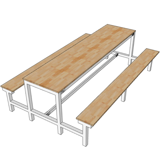 Bàn Ăn Trường Học 8 Chổ Lắp Ráp TK256