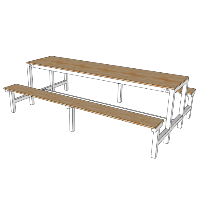 Bàn Ăn Trường Học 8 Chổ Lắp Ráp TK256