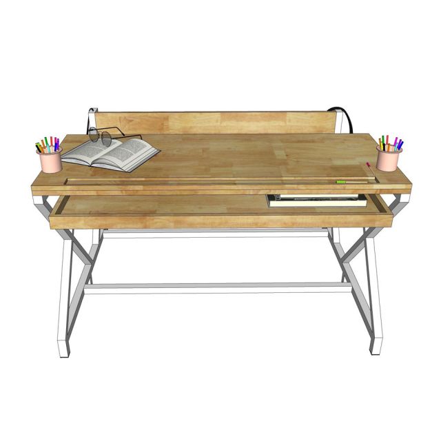 Bàn Học Sinh Liền Ghế Trường Nội Trú 120x100cm Gỗ Cao Su TK232