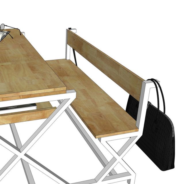 Bàn Học Sinh Liền Ghế Trường Nội Trú 120x100cm Gỗ Cao Su TK232