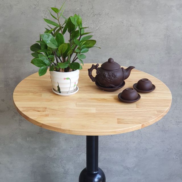 Bàn cafe tròn 60cm mặt gỗ chân sắt CFD68145