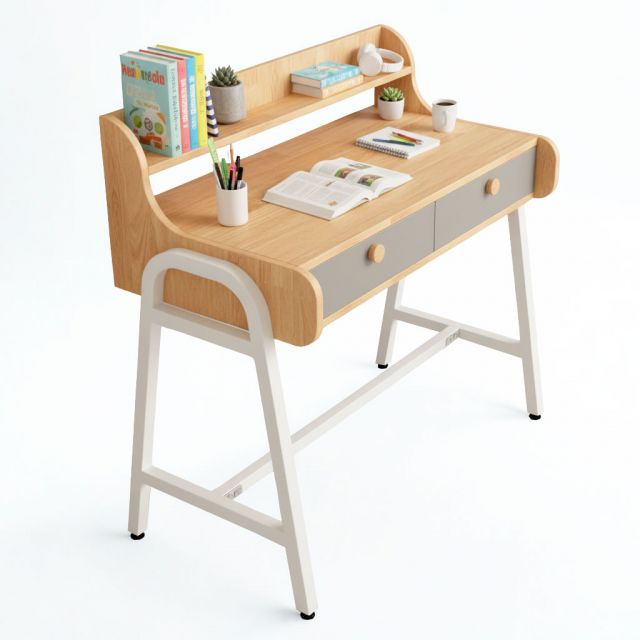 Bàn học có hộc kéo 100x50cm gỗ cao su BD68160