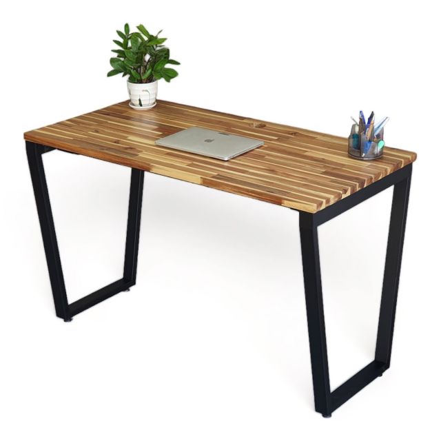 Bàn làm việc 120x60cm gỗ tràm chân sắt lắp ráp hệ Trapeze HBTC048 Bàn làm việc 120x60cm gỗ tràm chân sắt lắp ráp hệ Trapeze HBTC048