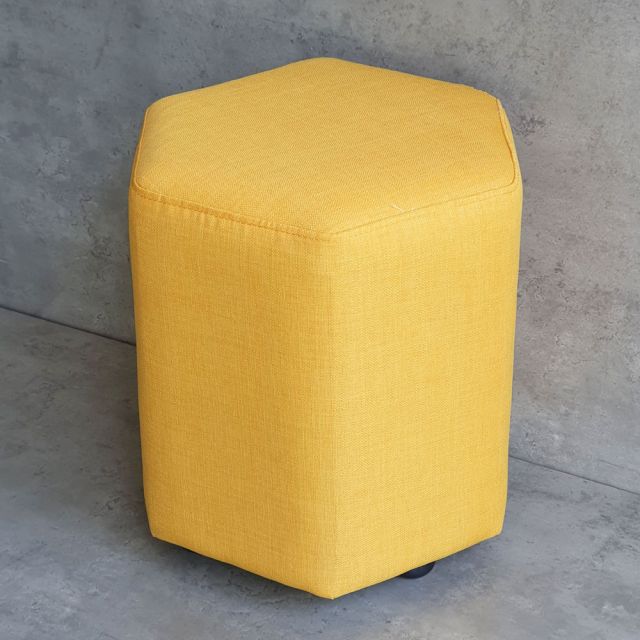 Ghế đôn sofa hình lục giác bọc nệm vải bố GDSF007