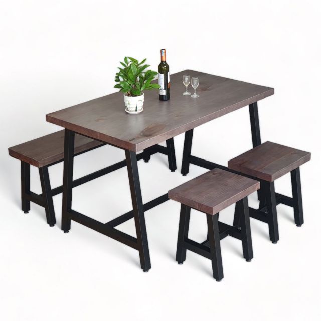 Combo bộ bàn ghế chữ nhật 120x70cm và 1 ghế băng, 2 ghế đôn CBCF277 Combo bộ bàn ghế chữ nhật 120x70cm và 1 ghế băng, 2 ghế đôn CBCF277