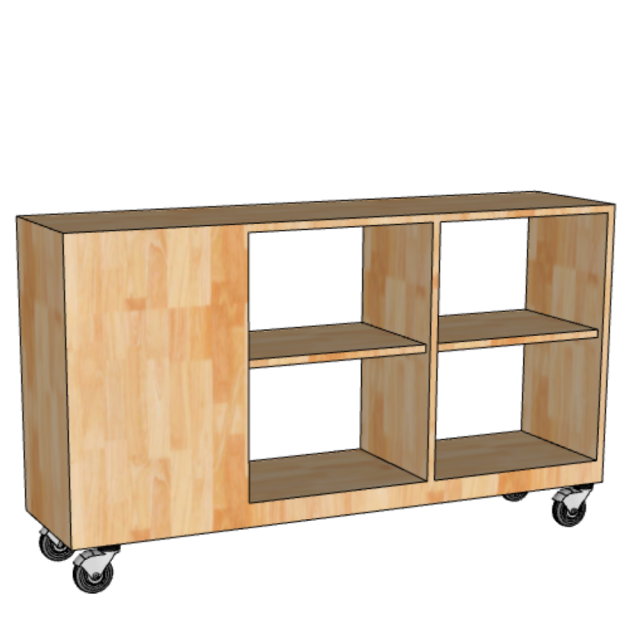 Kệ sách di động 120x30x60cm gỗ cao su KS68340