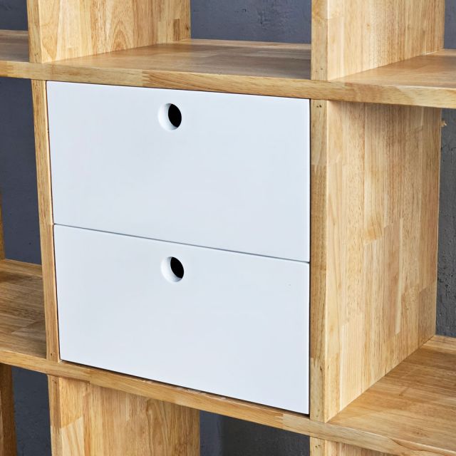 Kệ sách đơn giản có hộc tủ gỗ cao su KS68163