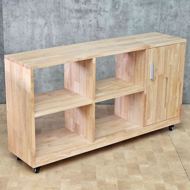 Kệ sách di động 120x30x60cm gỗ cao su KS68340