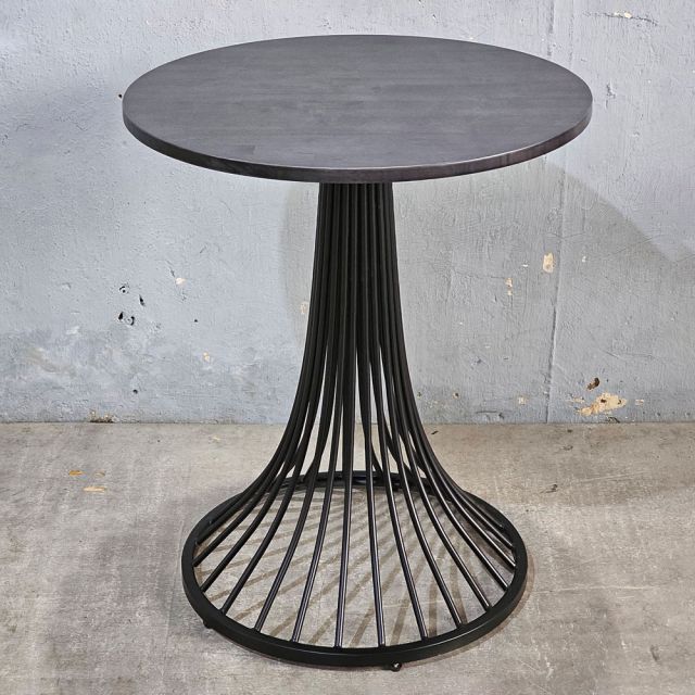 Bàn cafe tròn 60cm gỗ cao su chân sắt loa kèn CFD68119