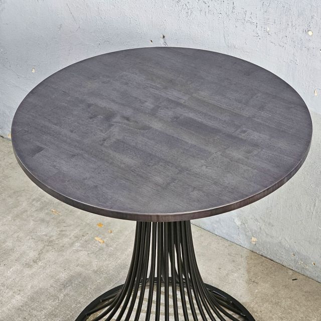 Bàn cafe tròn 60cm gỗ cao su chân sắt loa kèn CFD68119