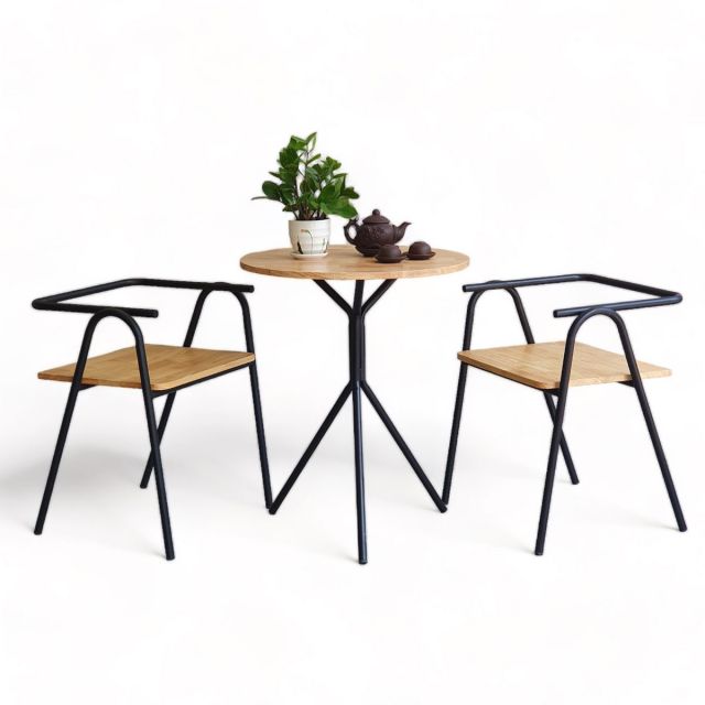 Combo bộ bàn cafe tròn 60cm và 2 ghế COZY khung sắt CBCF279 Combo bộ bàn cafe tròn 60cm và 2 ghế COZY khung sắt CBCF279