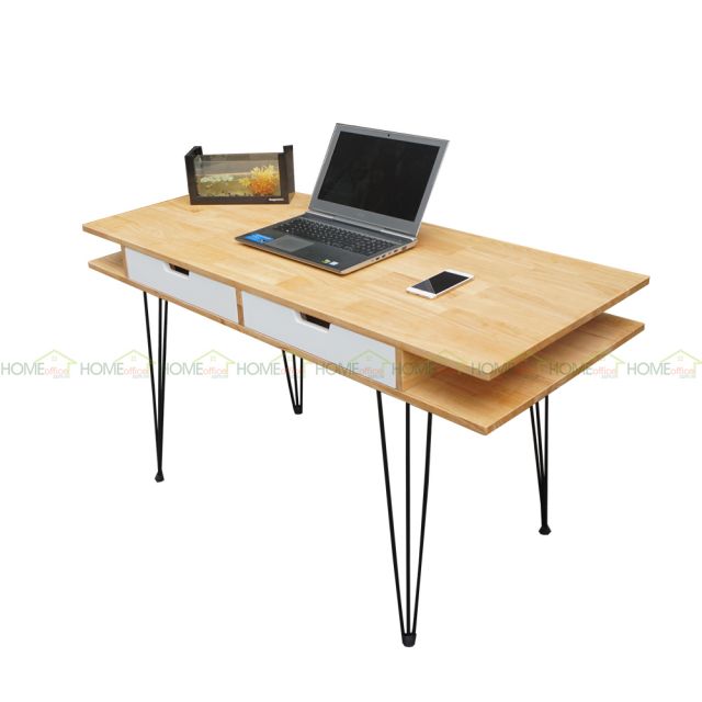 Bàn làm việc có ngăn hộc kéo 140x60cm chân sắt PINLEG BD68038 Bàn làm việc có ngăn hộc kéo 140x60cm chân sắt PINLEG BD68038