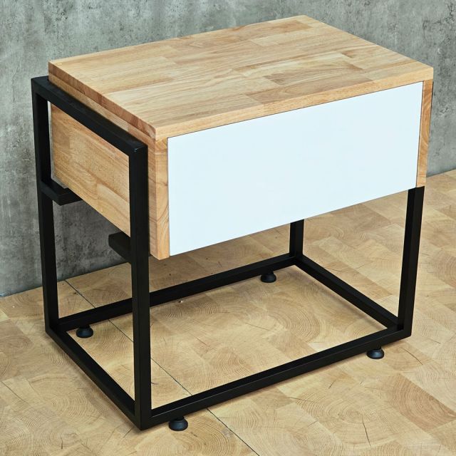 Tủ đầu giường FERRO có ngăn kéo 50x40x50cm gỗ cao su TDG68003