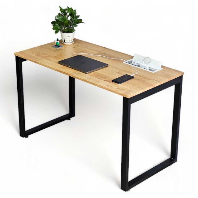 Bàn ZDesk tích hợp hộp điện âm bàn gỗ Cao Su chân sắt Rectang - ZD001 Bàn ZDesk tích hợp hộp điện âm bàn gỗ Cao Su chân sắt Rectang - ZD001