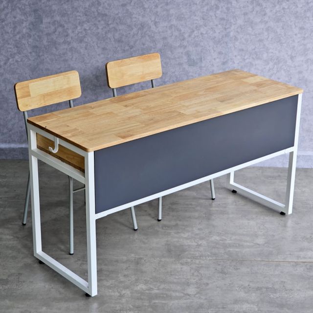 Combo bộ bàn học sinh có ngăn 140x50cm và 2 ghế học sinh BGHS007