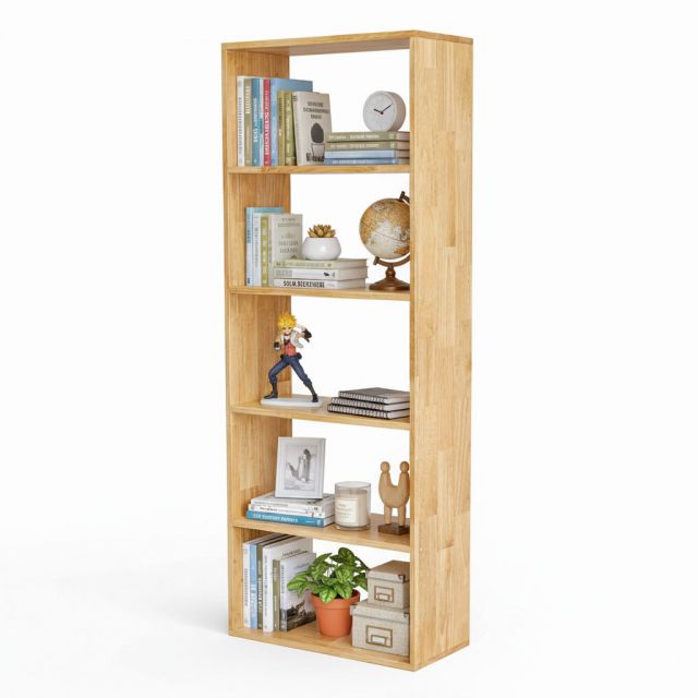 Kệ sách 5 tầng 60x28x160cm gỗ cao su KS68215