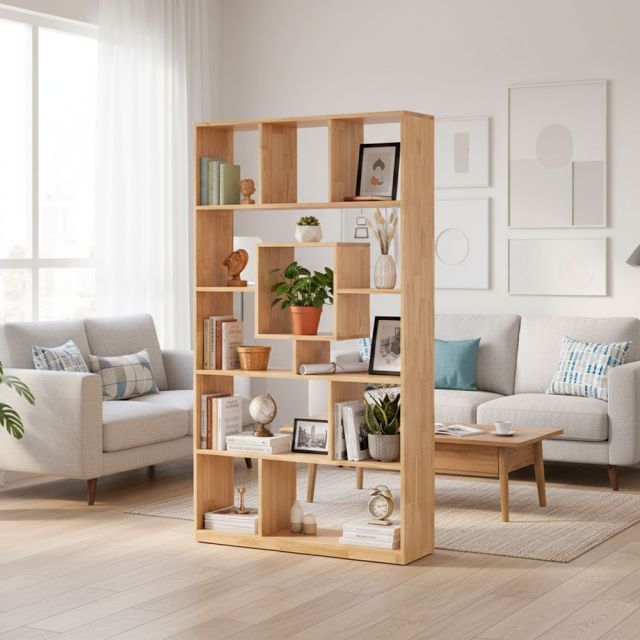 Kệ sách 5 tầng 100x30x180cm gỗ cao su KS68206