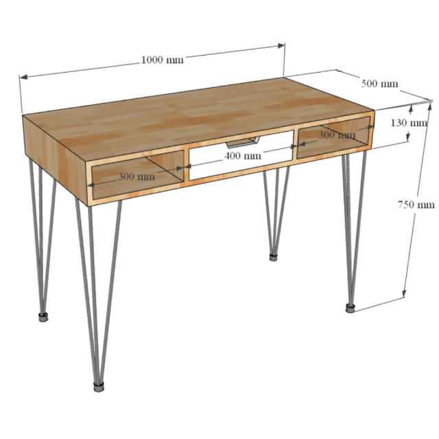 Bàn làm việc Bookdesk PINLEG một ngăn kéo - 100x50x75 (cm)