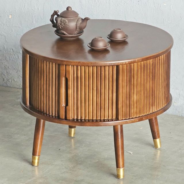 Bàn sofa gỗ Ash cửa lùa mặt bàn gỗ cao su phủ veneer TT68260