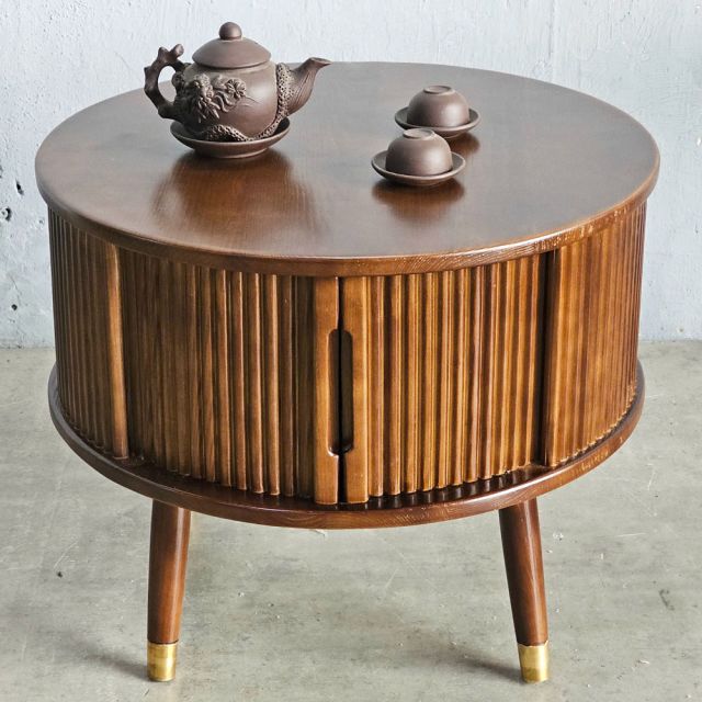 Bàn sofa gỗ Ash cửa lùa mặt bàn gỗ cao su phủ veneer TT68260