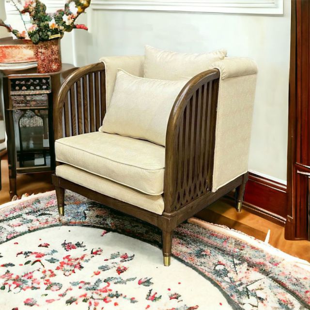 Ghế sofa băng khung gỗ INDOCHI 75x72x79cm vải họa tiết GSD68069