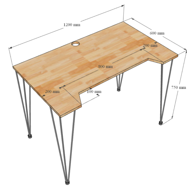 bàn làm việc đơn giản gỗ
