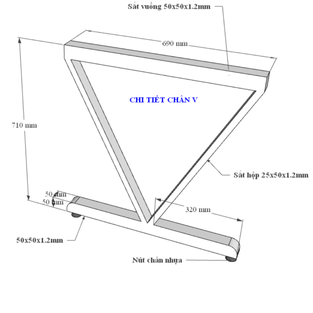 HBVC004 - Bàn làm việc 120x70 VConcept chân sắt lắp ráp